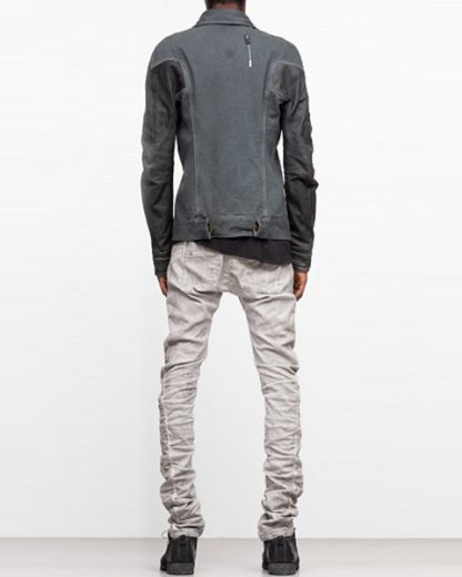 Boris Bidjan Saberi ss19 men jacket TEJANA1 cotton F1913 horse leather FMM20002 dark grey hide m 5