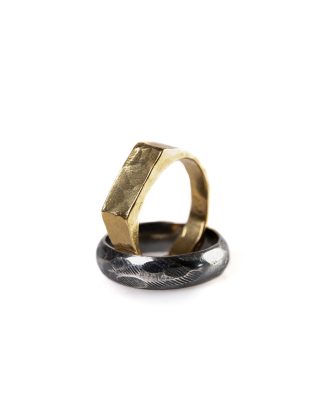 CHIN TEO ring mossy 2rings set cp sterling silver 22k gold hide m new 1