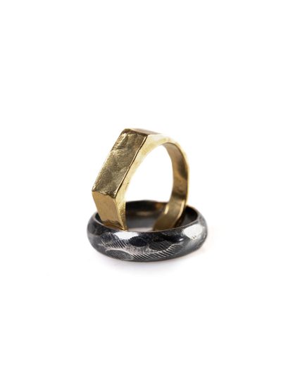 CHIN TEO ring mossy 2rings set cp sterling silver 22k gold hide m new 1