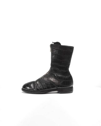 Guidi women front zip army boot schuh stiefel 310 crocodile leather black hide m 2