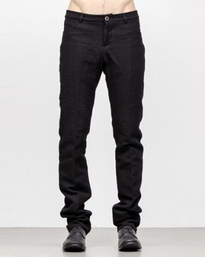 Individual Sentiments men slim pants TA2P CLI20 cotton linen black fw18 hide m 2