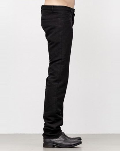 Individual Sentiments men slim pants TA2P CLI20 cotton linen black fw18 hide m 3