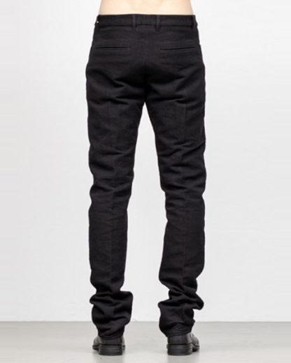 Individual Sentiments men slim pants TA2P CLI20 cotton linen black fw18 hide m 4