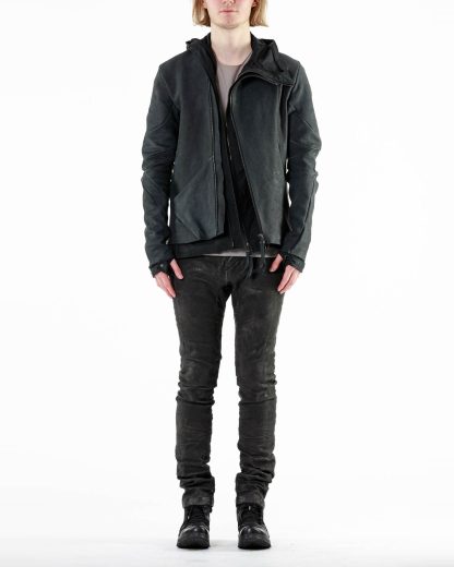 LEON EMANUEL BLANCK LEB Men Distortion L Jacket Exclusively DIS M LJ 01 With Removable Extended Jacket DIS M OUC 01 horse leather sanded dark grey hide m 3