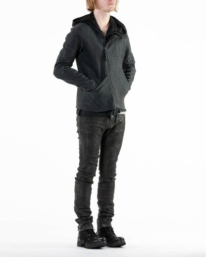 LEON EMANUEL BLANCK LEB Men Distortion L Jacket Exclusively DIS M LJ 01 With Removable Extended Jacket DIS M OUC 01 horse leather sanded dark grey hide m 8