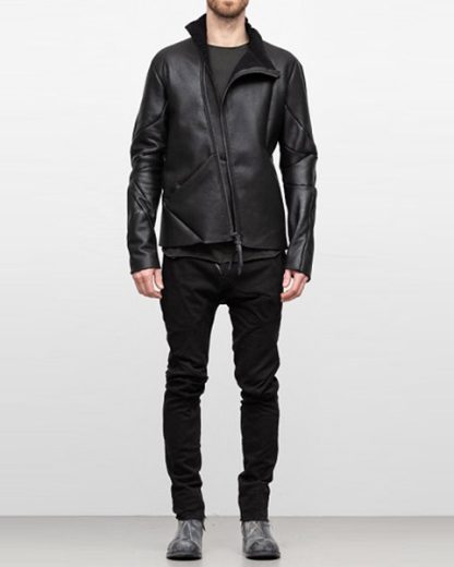 Leon Emanuel Blanck FW18 distortion men jacket merino shearling leather black hide m 2