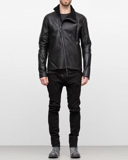Leon Emanuel Blanck FW18 distortion men jacket merino shearling leather black hide m 3