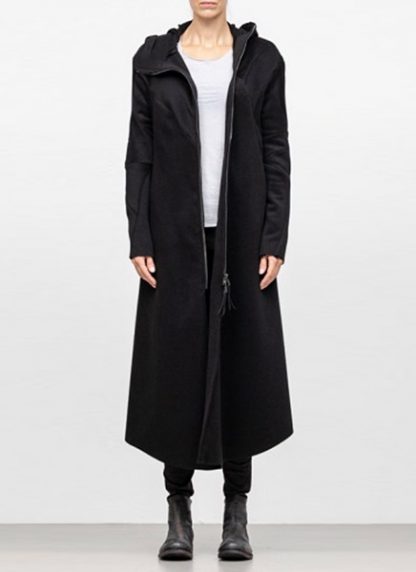 Leon Emanuel Blanck FW18 women distortion overundercoat coat angora wool cashmere black hide m 2