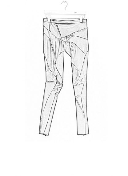 Leon Emanuel Blanck fw1718 women distortion fitted pants soft stretch lamb black hide m 1
