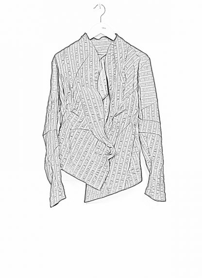 Leon Emanuel Blanck women DIS W SBJ 01 distortion short blazer jacket stripe damen frauen stretch linen cotton black hide m 1