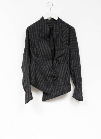 Leon Emanuel Blanck women DIS W SBJ 01 distortion short blazer jacket stripe damen frauen stretch linen cotton black hide m 2