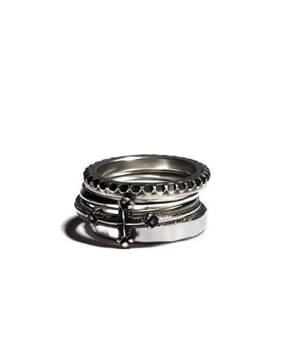 Werkstatt Muenchen 4ring combination cross m1330 925 sterling silver hide m