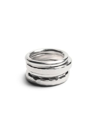 Werkstatt Muenchen 4ring combination hammered m1185 925 sterling silver hide m
