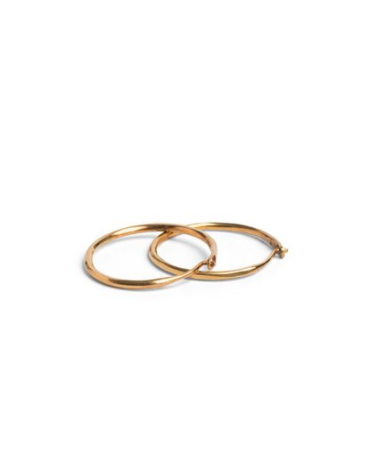 Werkstatt Muenchen hoop earrings fine hammered gold diameter 2cm m4512 900 000 gold 22k hide m