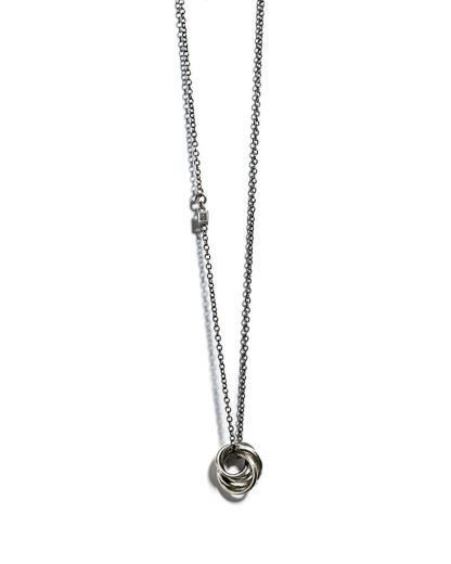 Werkstatt Muenchen necklace four rings m3731 925 sterling silver hide m