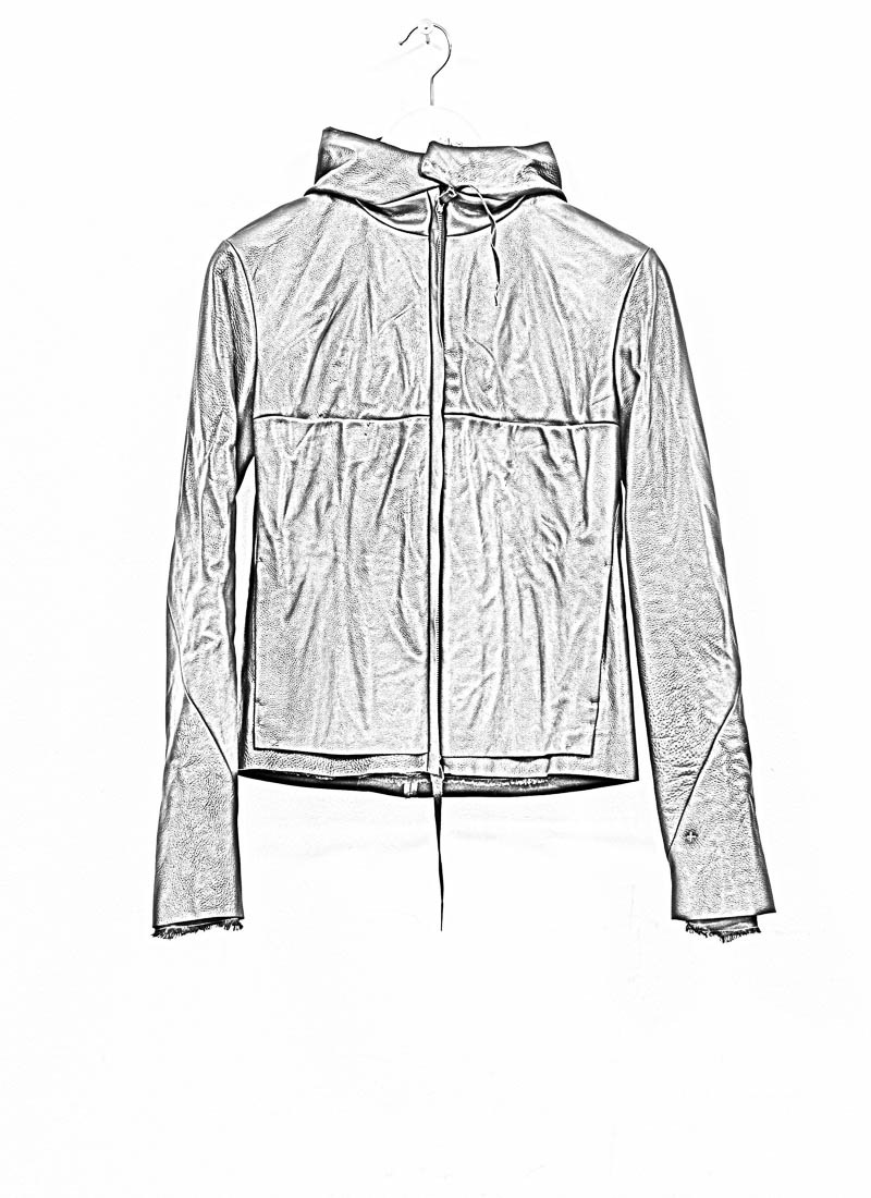 hide[m] | JW225HZ Relaxed Aviator Jacket, black washed cow leather