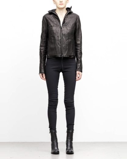 m.a maurizio amadei women relaxed aviator jacket damen leder jacke JW225HZ SY wasched cow leather black hide m 4