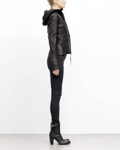 m.a maurizio amadei women relaxed aviator jacket damen leder jacke JW225HZ SY wasched cow leather black hide m 5