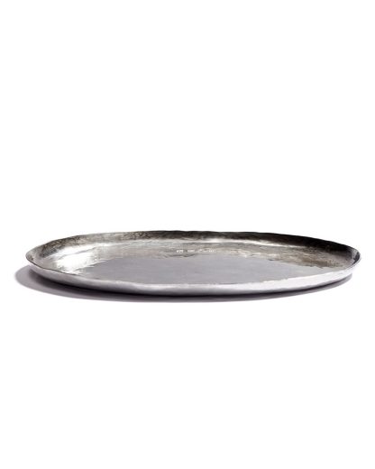werkstatt munchen m0110 oval tray sterling silver hide m 1