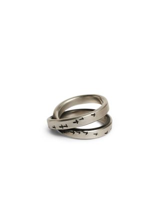 werkstatt munchen m1729 cross ring bird flight jewelry jewellery schmuck 925 sterling silver hide m 1