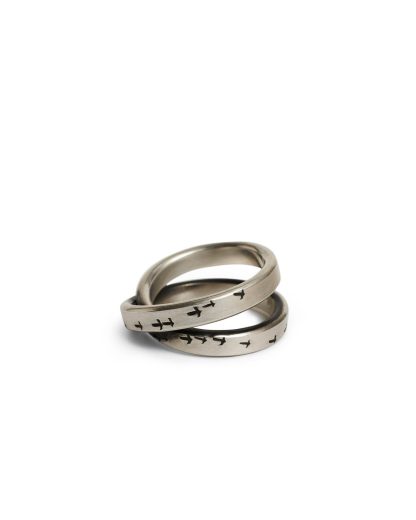 werkstatt munchen m1729 cross ring bird flight jewelry jewellery schmuck 925 sterling silver hide m 1