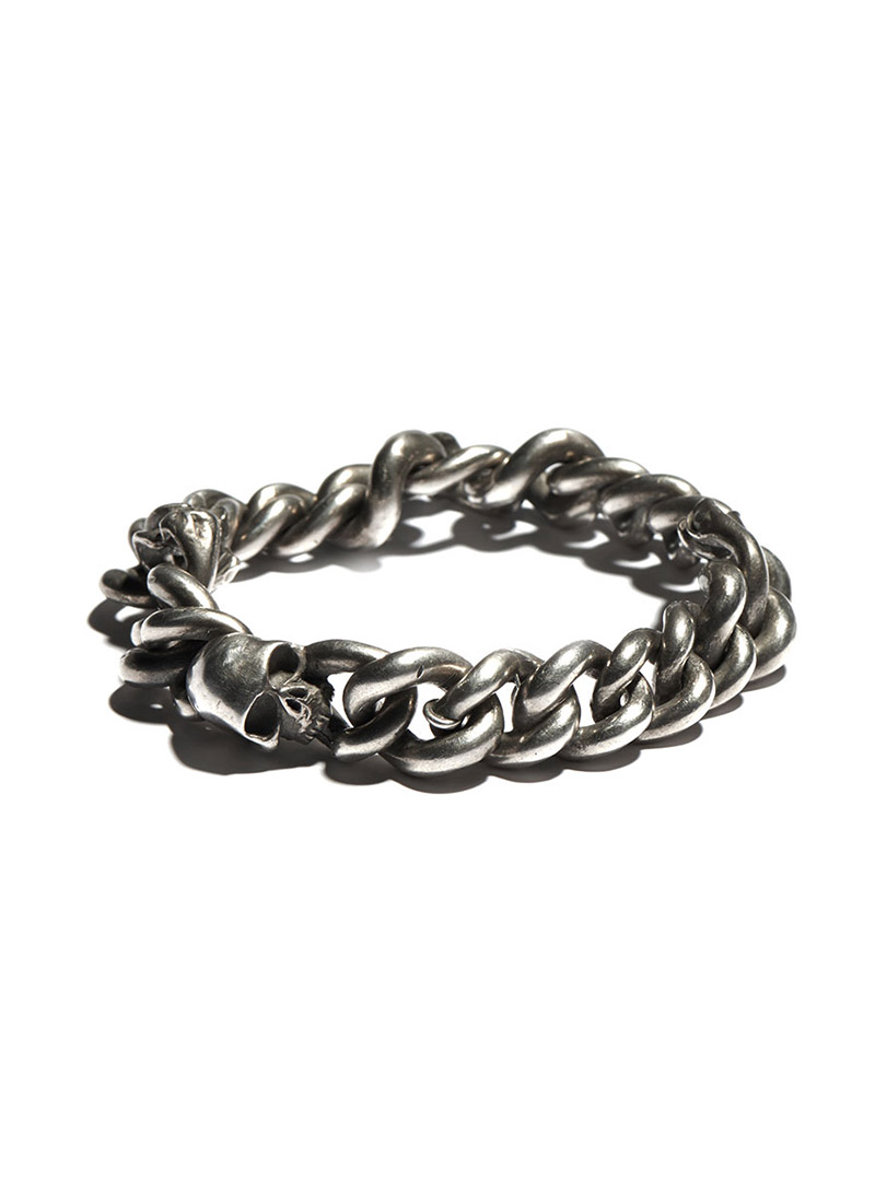 hide-m | Werkstatt:Munchen M2711 Bracelet Curb Chain Bones, silver