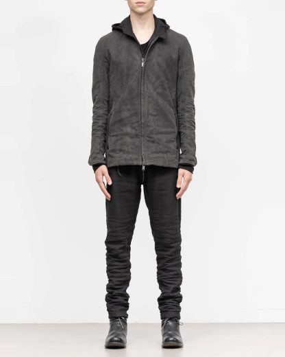 LAYER 0 Alessio Zero men E caban jacket with backpack herren jacke canvas cotton grey hide m 4