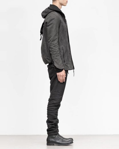LAYER 0 Alessio Zero men E caban jacket with backpack herren jacke canvas cotton grey hide m 5