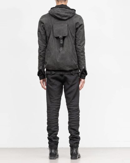 LAYER 0 Alessio Zero men E caban jacket with backpack herren jacke canvas cotton grey hide m 6