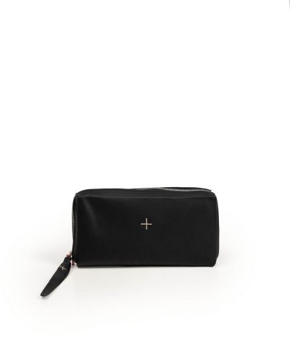 MA+ Maurizio Amadei W11LZ zipped extra large wallet geldboerse geldbeutet purse vachetta cow leather black hide m 3