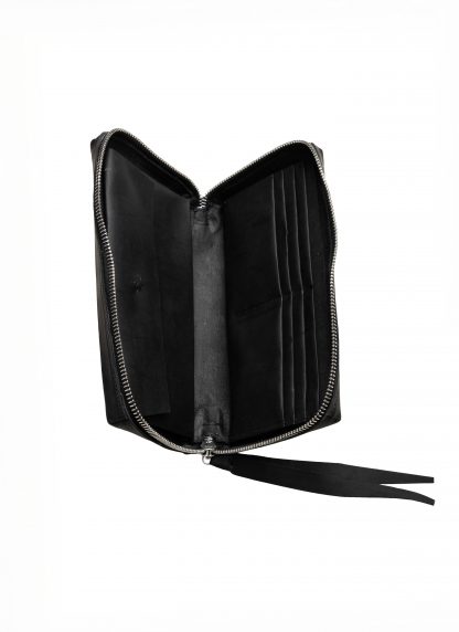 MA+ Maurizio Amadei W11LZ zipped extra large wallet geldboerse geldbeutet purse vachetta cow leather black hide m 4