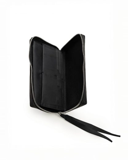 MA+ Maurizio Amadei W11LZ zipped extra large wallet geldboerse geldbeutet purse vachetta cow leather black hide m 5