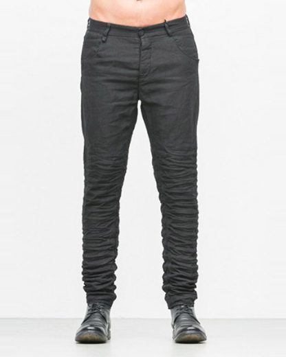 LAYER 0 men 5pocket pants 20 14 dark grey black linen plus hide m 2