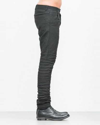 LAYER 0 men 5pocket pants 20 14 dark grey black linen plus hide m 3