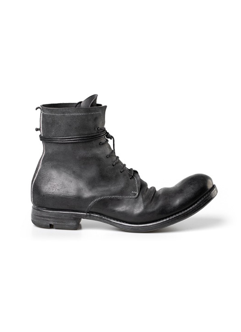 hide-m | LAYER-0 1.5 h16 gy Lace Up Boot, black, u.s. cordovan leather