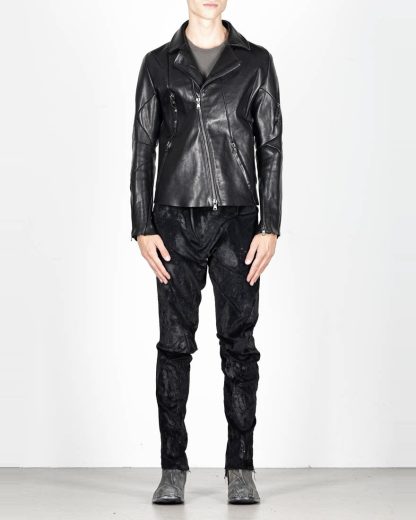 LEON EMANUEL BLANCK men distortion biker jacket herren jacke DIS BJ 01 horse leather black hide m 4