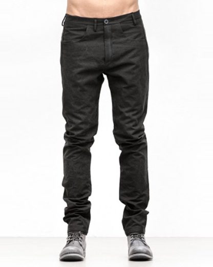 Label Under Construction FW18 men one cut pants cotton black hide m 2