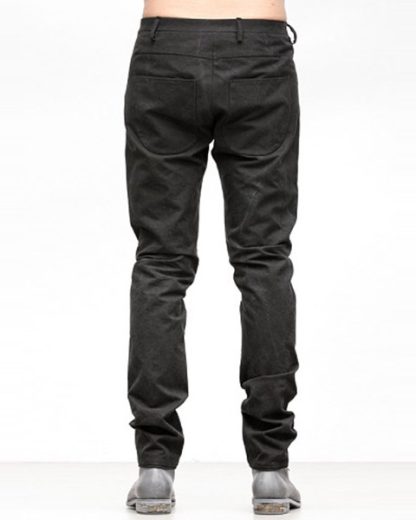 Label Under Construction FW18 men one cut pants cotton black hide m 4