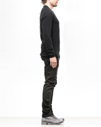Label Under Construction FW18 men primary circle neck sweater cashmere black hide m 3