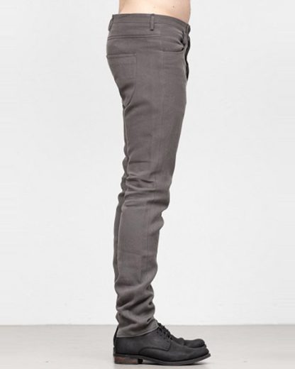 Label Under Construction SS19 men curved inseam jeans pants ramie grey hide m 3