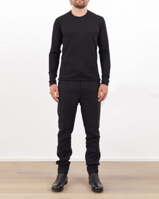 Label Under Construction SWEATER PUNCHED RAGLAN SWEATER CASHMERE SILK BLACK hide m 2