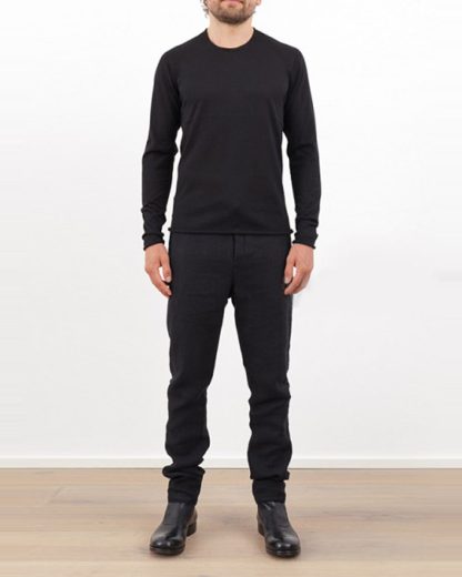 Label Under Construction SWEATER PUNCHED RAGLAN SWEATER CASHMERE SILK BLACK hide m 2