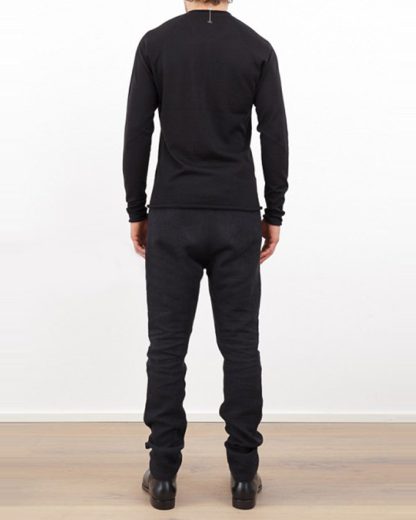 Label Under Construction SWEATER PUNCHED RAGLAN SWEATER CASHMERE SILK BLACK hide m 4