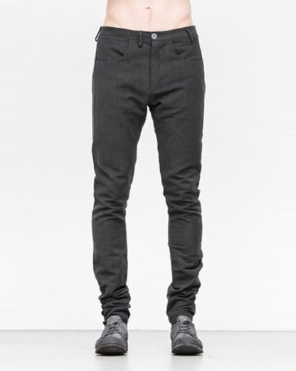 Label Under Construction men pants side selvedge jeans SS18 black linen hide m 2