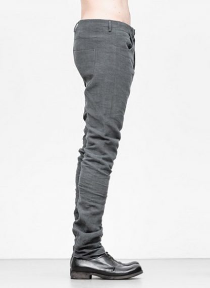 Label Under Construction men pants side selvedge jeans SS18 grey linen hide m 3