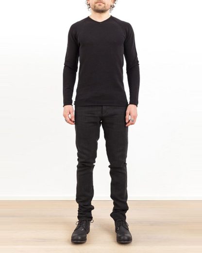 Label Under Construction zip seam seismograph sweater black cotton linen ss17 hide m 2
