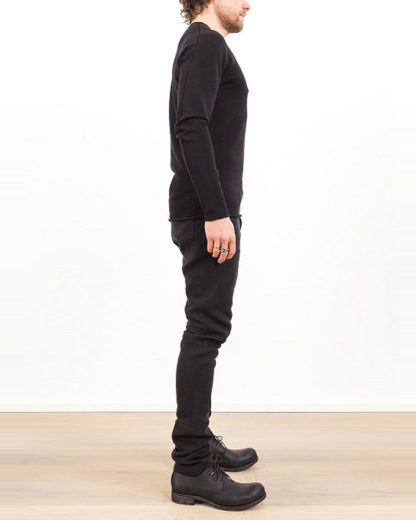 Label Under Construction zip seam seismograph sweater black cotton linen ss17 hide m 3