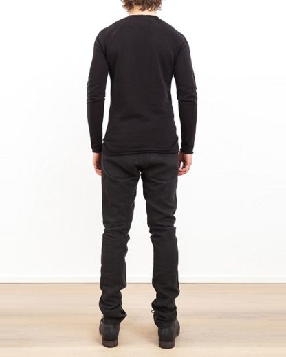 Label Under Construction zip seam seismograph sweater black cotton linen ss17 hide m 4