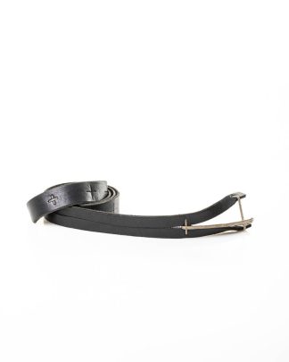 M.A MAURIZIO AMADEI men women Y buckle medium belt damen herren guertel EY2C GR 3.0 cow leather 925 sterling silver black hide m 2
