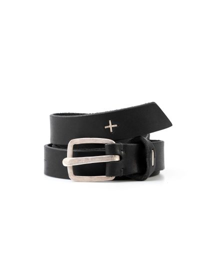 M.A MAURIZIO AMADEI men women q buckle clean med belt damen herren guertel EQ1C GR 3.0 cow leather 925 sterling silver black hide m 2
